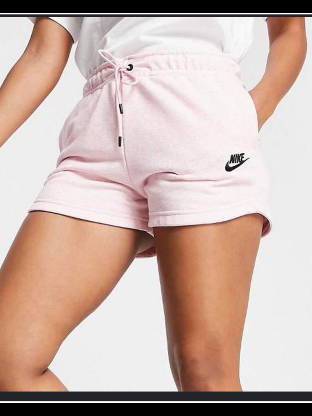 Nike Women's Light Pink Drawstring Athletic Shorts